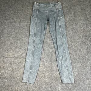 Lululemon Leggings Womens 4 Fast Free HR 25” Ice Dye Activewear Gym Blue